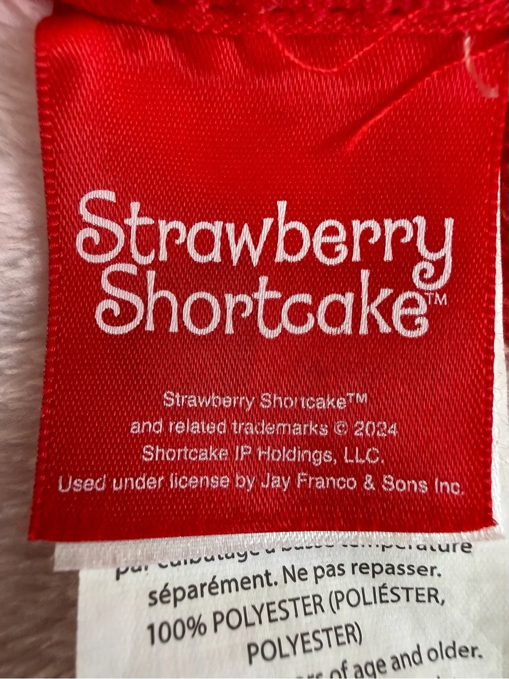 Strawberry Shortcake Kids Soft Plush Travel Blanket - 40” x 50” EUC